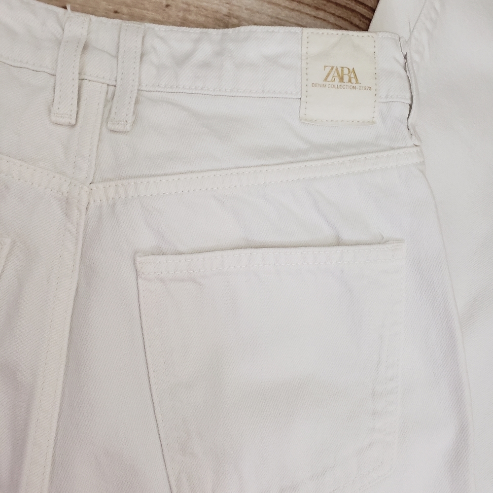 Zara Cream Straight Leg Pants - Picture 4 of 8
